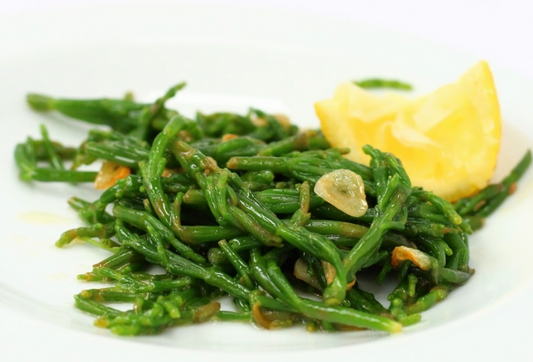 Samphire with browned butter